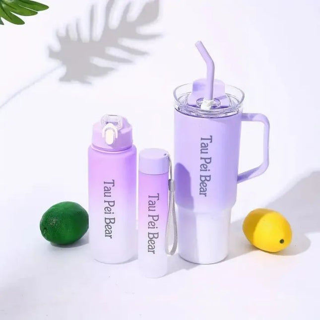 Tumbler 3pcs bottle set with straw