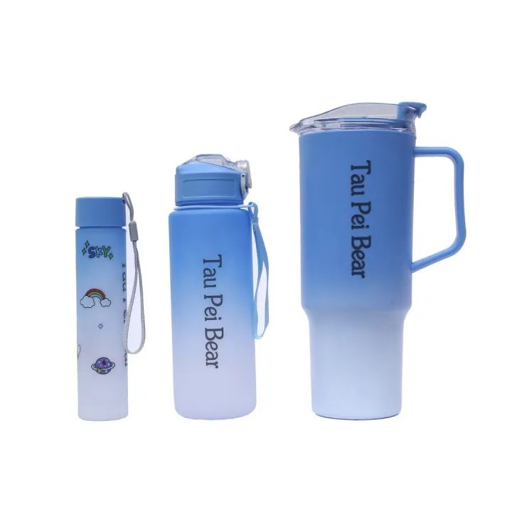 Tumbler 3pcs bottle set with straw