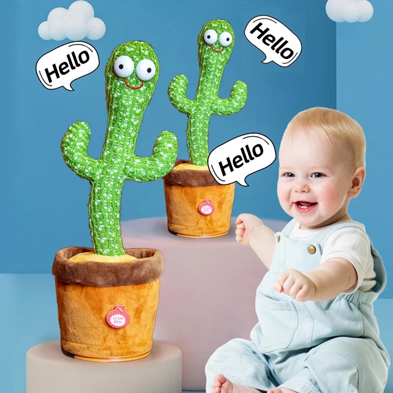 Dancing Cactus Toy Repeat Talking USB Charging Can Sing Record Cactus Bailarín Dansant Kids Education Toys discriotion